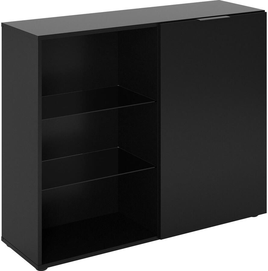 FMD -Dressoir-met-1-deur-en-open-schappen-zwart - Foto 2