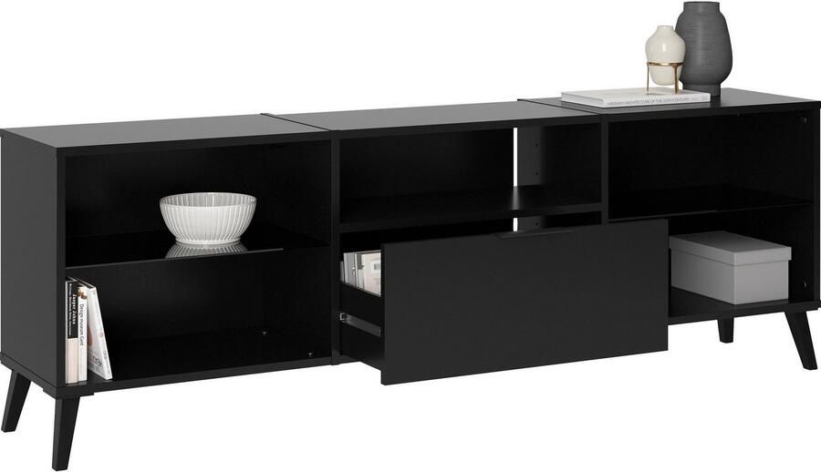 FMD Meuble TV modulable 1 Tiroir 5 Niches Dark - Foto 4
