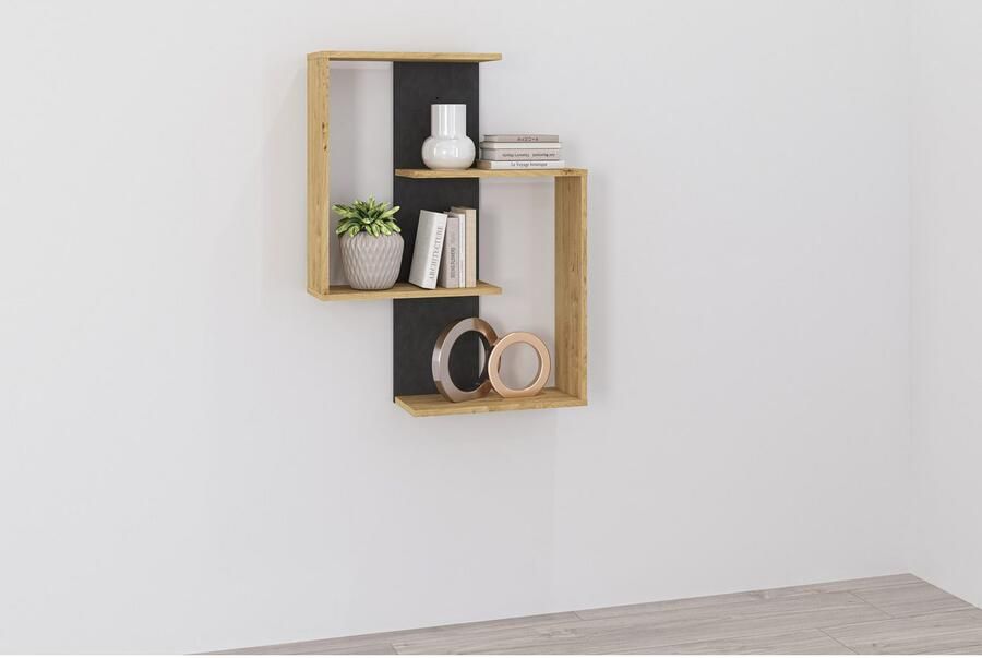 FMD Wandschap tegengesteld artisan eikenkleurig en materakleurig - Foto 6