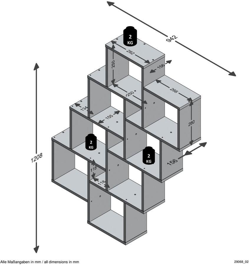 FMD Etagère Murale Flottante 11 Compartiments Laurio - Foto 4