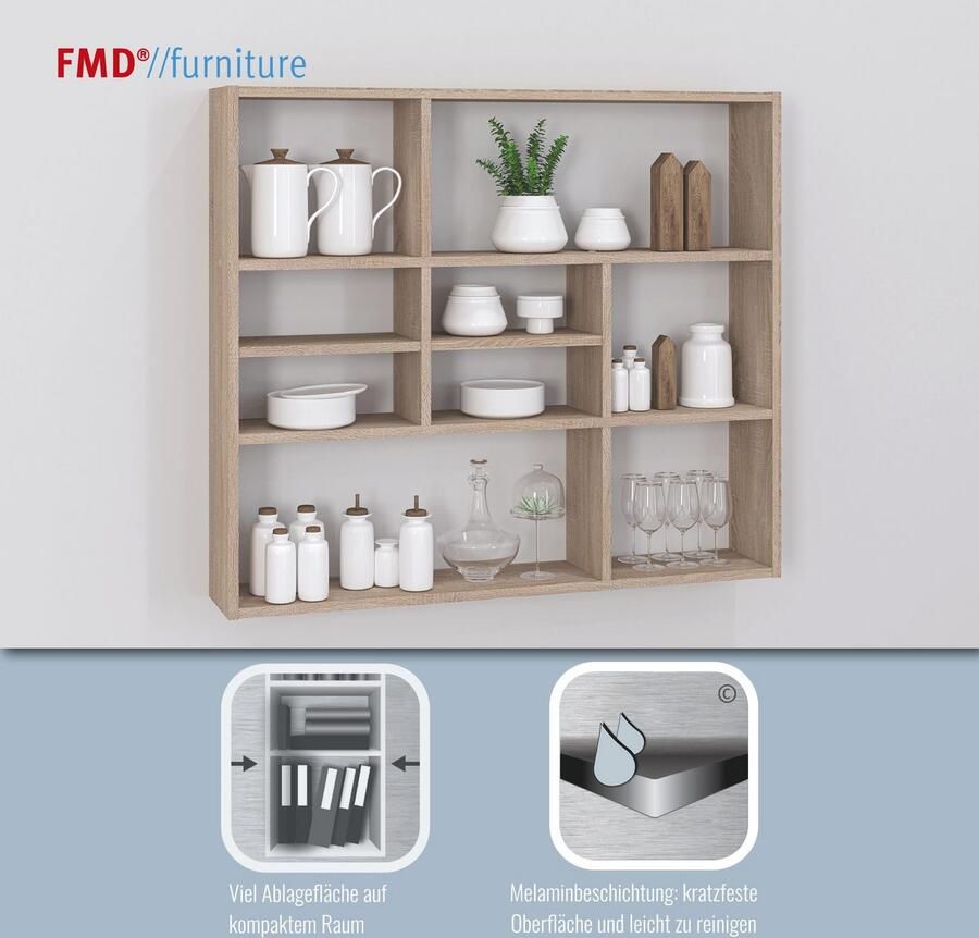 FMD Wandplank Mika Plank met veel opbergruimte 90 cm breed 78 2 cm hoog - Foto 3