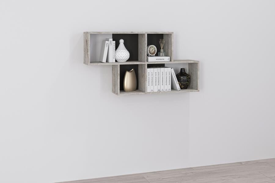 FMD Wandplank Nora Plank compact voor boeken en accessoires 100 cm breed 53 cm hoog - Foto 3