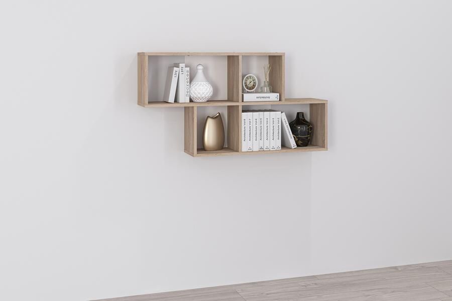 FMD Wandplank Nora Plank compact voor boeken en accessoires 100 cm breed 53 cm hoog - Foto 2