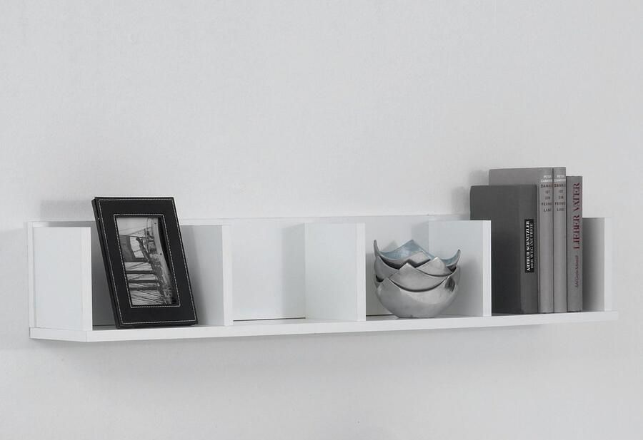 CaliCosy FMD Wandschap met 4 vakken 92x17x16 5 cm wit - Foto 4