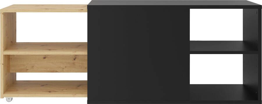 LuxeLivin' Tv-kast met 2 open vakken 133 5x39 9x49 2 cm zwart & artisan eiken - Foto 8