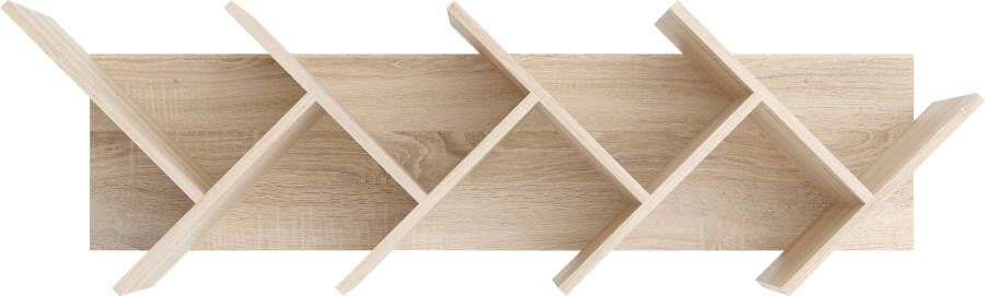 FMD Boekenplank zwevend geometrisch eikenkleurig