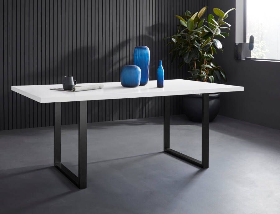 FORTE Eettafel Breedte 160 cm beugelonderstel in industriële look - Foto 6