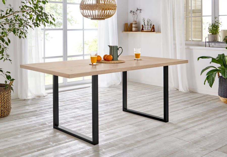 FORTE Eettafel Breedte 160 cm beugelonderstel in industriële look - Foto 6