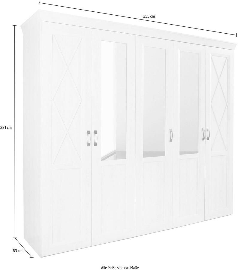 FORTE Draaideurkast Kashmir TOPVERKOPER in klassieke landelijke stijl gemaakt in Europa