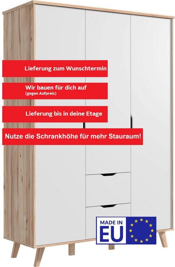 FORTE Draaideurkast Vankka OTTOs keuze kledingkast veel opbergruimte Made in Europe met planken + garderobestang + laden greeploos - Foto 11