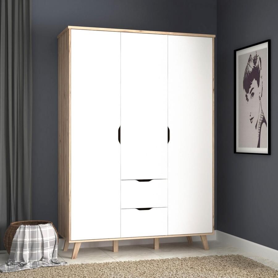 FORTE Draaideurkast Vankka OTTOs keuze kledingkast veel opbergruimte Made in Europe met planken + garderobestang + laden greeploos - Foto 3