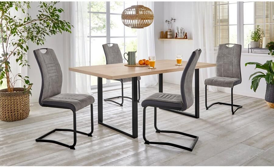 FORTE Eettafel Breedte 160 cm beugelonderstel in industriële look - Foto 3