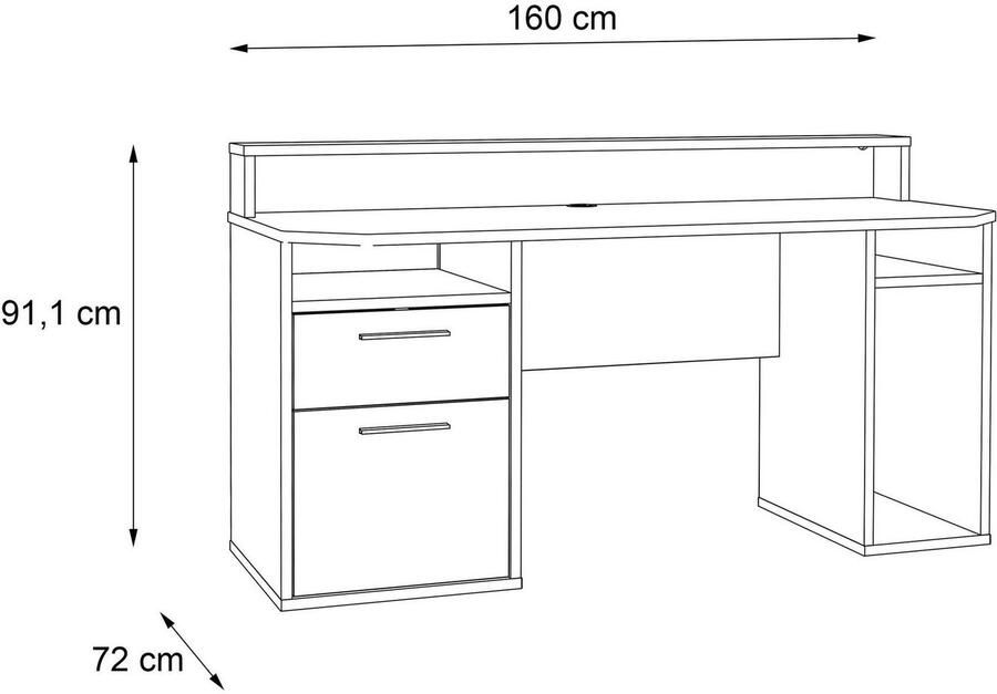 FORTE Gamingtafel Tezaur optioneel met rgb-verlichting - Foto 8