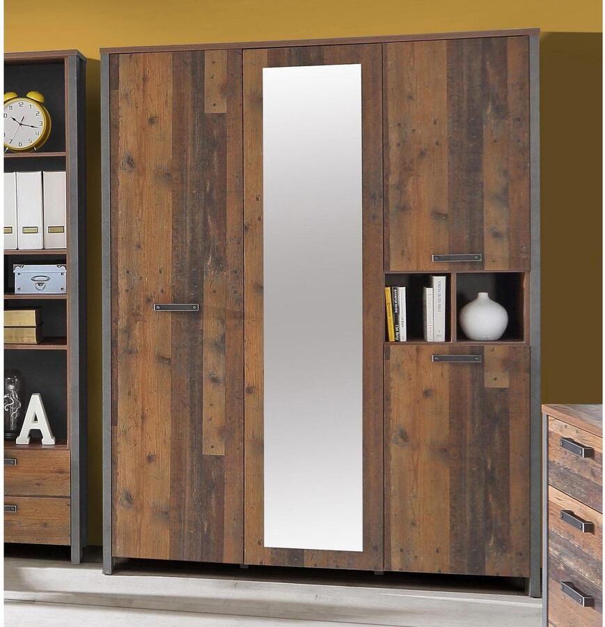 FORTE Kledingkast Clif met spiegelsteun