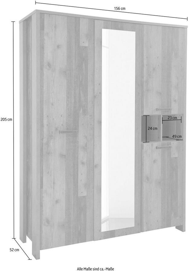 FORTE Kledingkast Clif met spiegelsteun - Foto 4