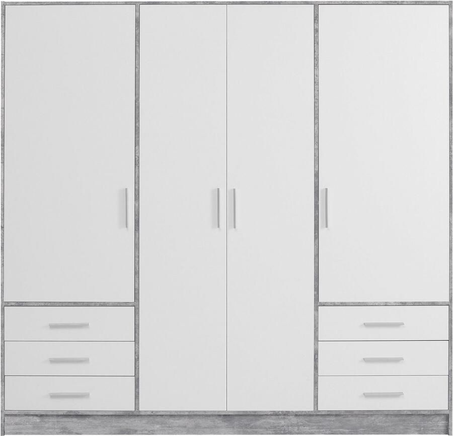 FORTE Kledingkast Jupiter gemaakt in Europa met lades Opbergruimte 2 breedtes 4 kleuren lades variabele legplanken - Foto 2