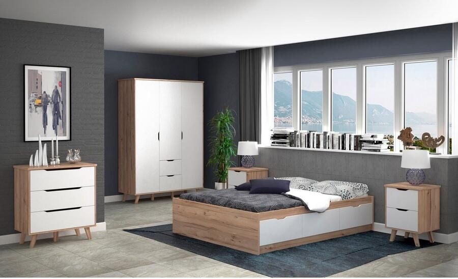 FORTE Ledikant met bergruimte Vankka veel opbergruimte Scandinavisch ontwerp - Foto 9