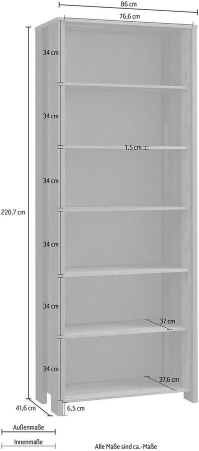 FORTE Ordnerrek Clif Boekenkast in industriële stijl hoogte 220 7 cm - Foto 4