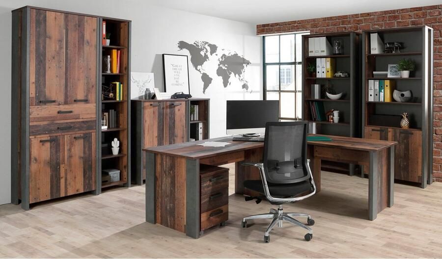 FORTE Ordnerrek Clif Boekenkast in industriële stijl hoogte 220 7 cm - Foto 4