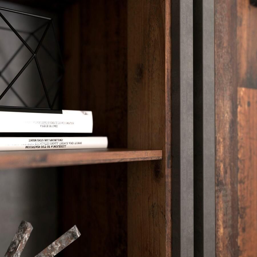 FORTE Ordnerrek Clif Boekenkast in industriële stijl hoogte 220 7 cm - Foto 3