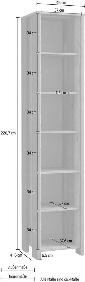 FORTE Ordnerrek Clif Boekenkast in industriële stijl hoogte 220 7 cm - Foto 4