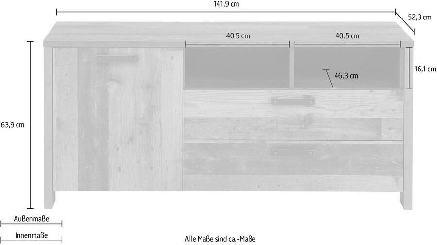 FORTE Tv-meubel Clif Breedte 141 cm - Foto 2