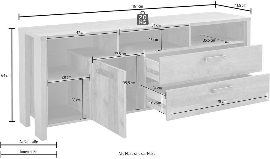 FORTE Tv-meubel Clif Breedte 161 cm - Foto 9