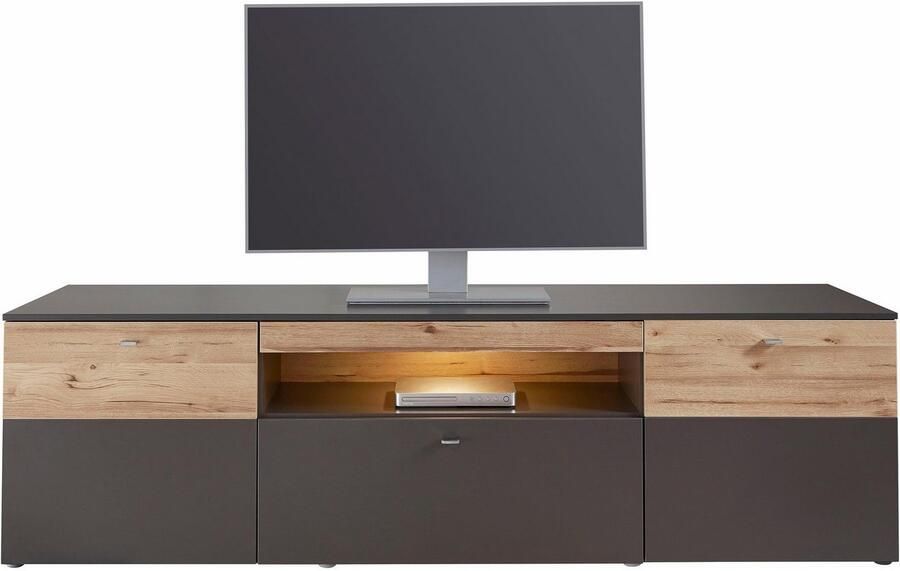 FORTE Tv-meubel Como TV-board LED-verlichting soft close opbergruimte 209 8 59 3 52 cm - Foto 7