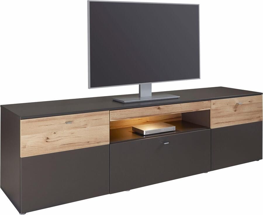 FORTE Tv-meubel Como TV-board LED-verlichting soft close opbergruimte 209 8 59 3 52 cm - Foto 3