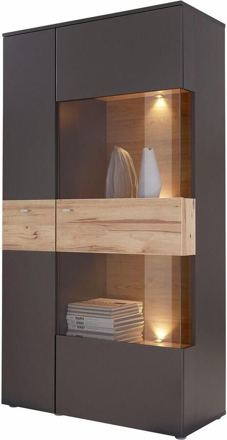 FORTE Vitrinekast Como Highboard LED verlichting planken glazen deur soft close - Foto 8