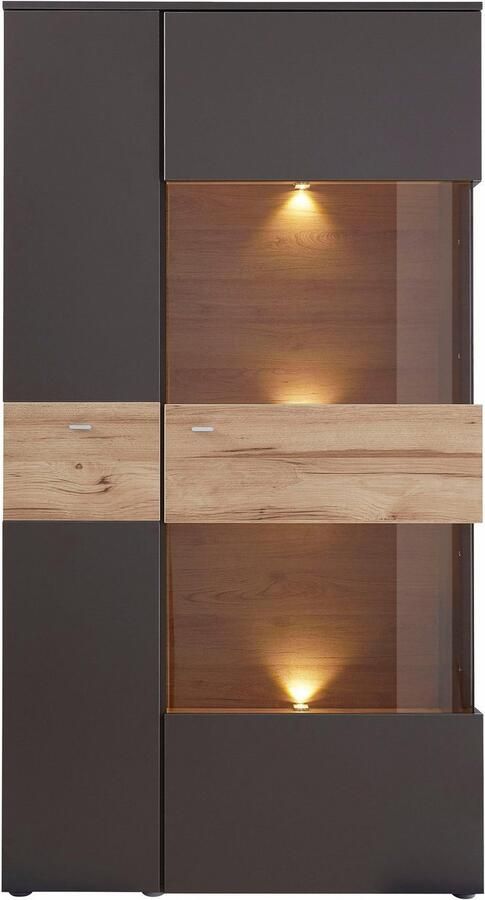 FORTE Vitrinekast Como Highboard LED verlichting planken glazen deur soft close - Foto 6