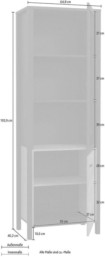 FORTE Vitrinekast High Rock Hoogte ca. 193 cm - Foto 3
