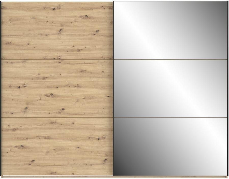 FORTE Zweefdeurkast Trondheim Kledingkast met Spiegel Industrieel Ontwerp 2 Deuren - Foto 6