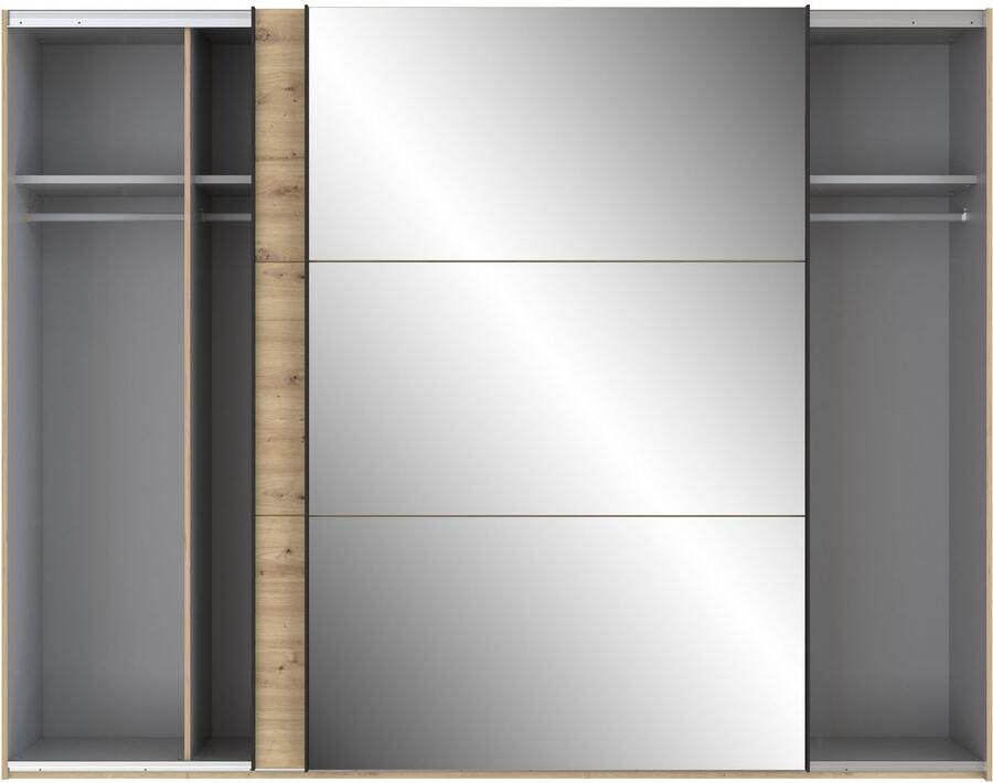 FORTE Zweefdeurkast Trondheim Kledingkast met Spiegel Industrieel Ontwerp 2 Deuren - Foto 4