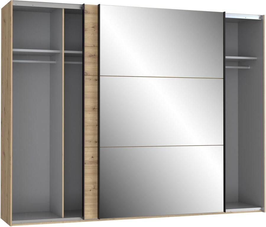 FORTE Zweefdeurkast Trondheim Kledingkast met Spiegel Industrieel Ontwerp 2 Deuren - Foto 3