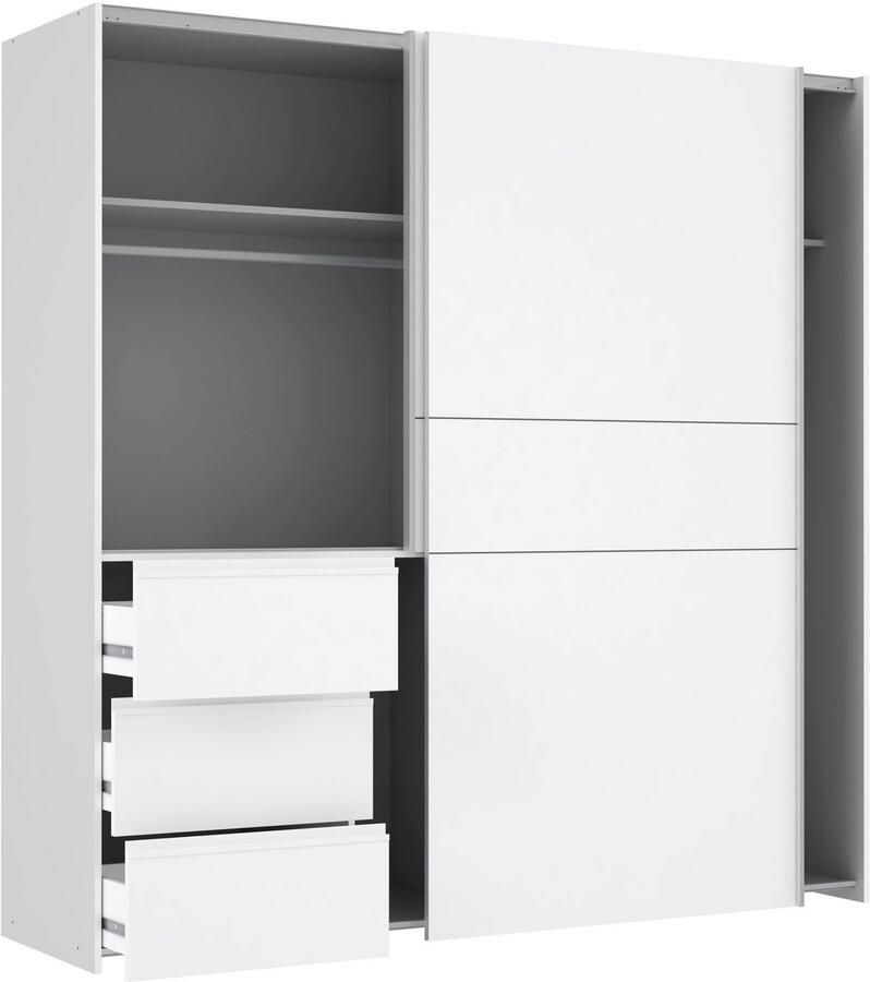 FORTE Zweefdeurkast Winn schuifdeurkast met 3 lades gemaakt in Europa verschillende maten en kleuren zeer veel bergruimte - Foto 6