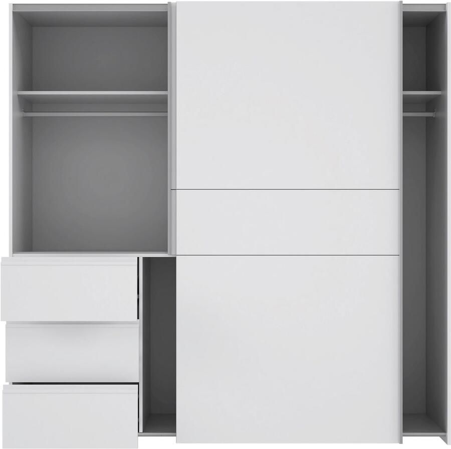 FORTE Zweefdeurkast Winn schuifdeurkast met 3 lades gemaakt in Europa verschillende maten en kleuren zeer veel bergruimte - Foto 2