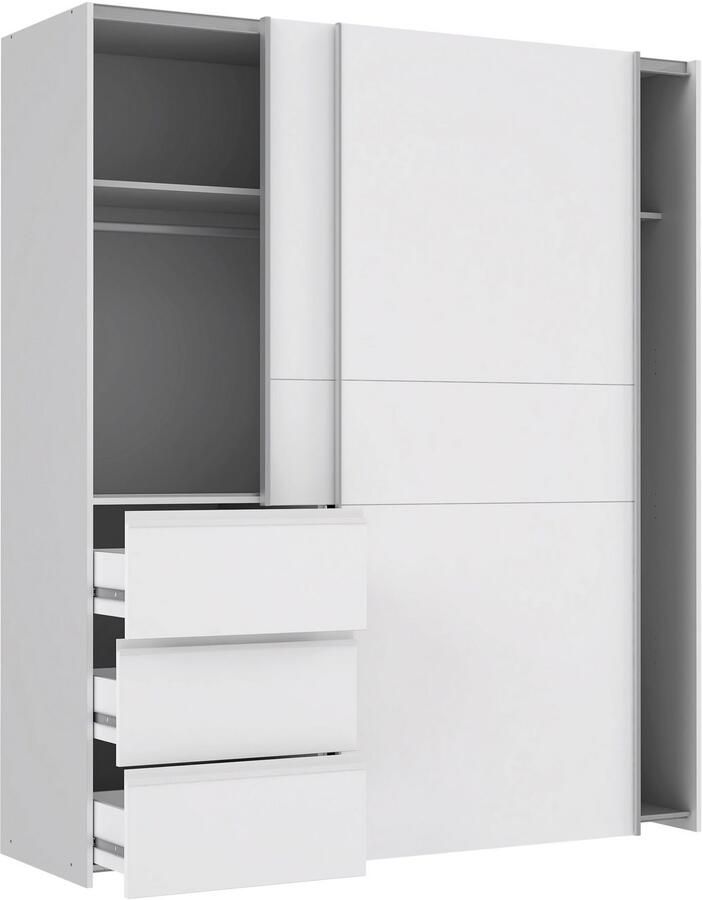 FORTE Zweefdeurkast Winn schuifdeurkast met 3 lades gemaakt in Europa verschillende maten en kleuren zeer veel bergruimte - Foto 8