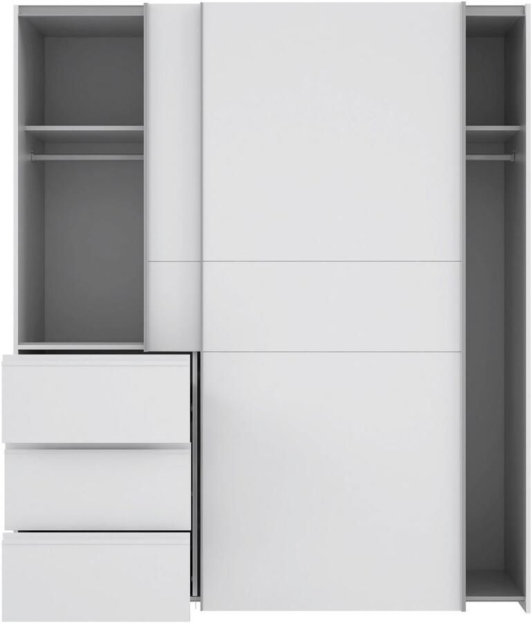 FORTE Zweefdeurkast Winn schuifdeurkast met 3 lades gemaakt in Europa verschillende maten en kleuren zeer veel bergruimte - Foto 5