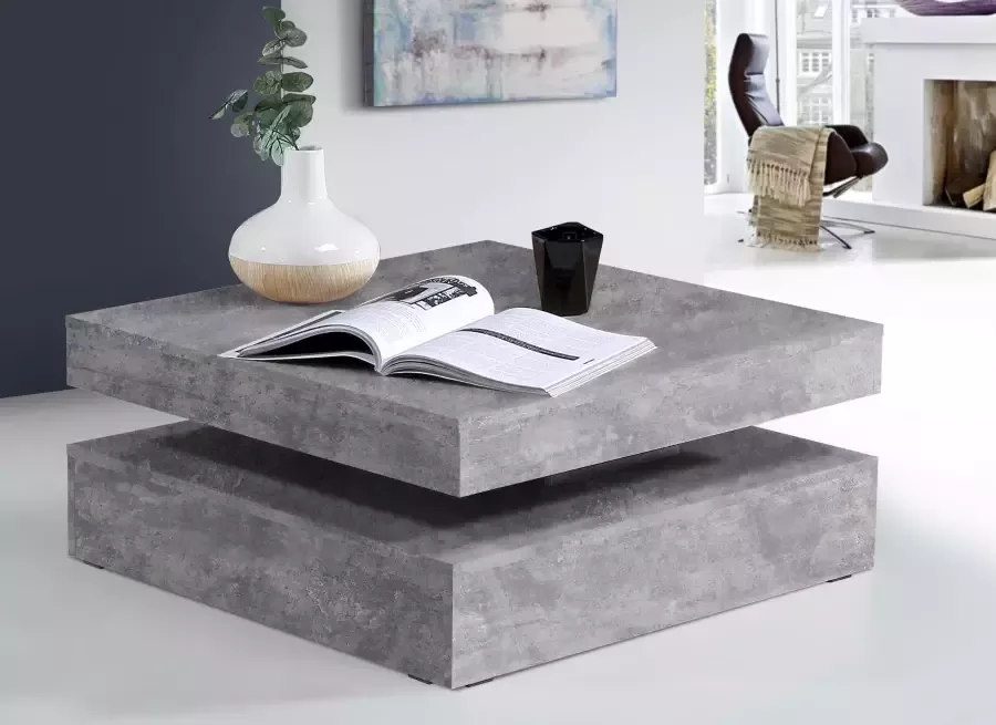 FORTE Salontafel met functie draaibaar tafelblad