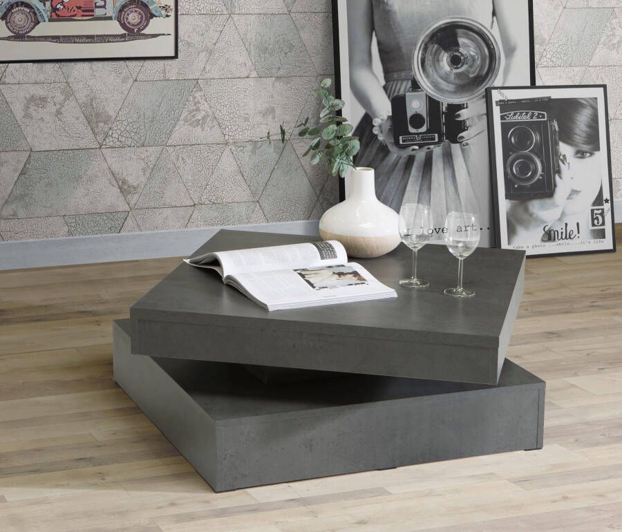 FORTE Salontafel met functie draaibaar tafelblad breedte ca. 78x78 cm - Foto 5