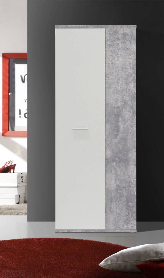 Merkloos Schoenenkast eigentijds stijleffect beton en mat wit L 69 cm - Foto 5