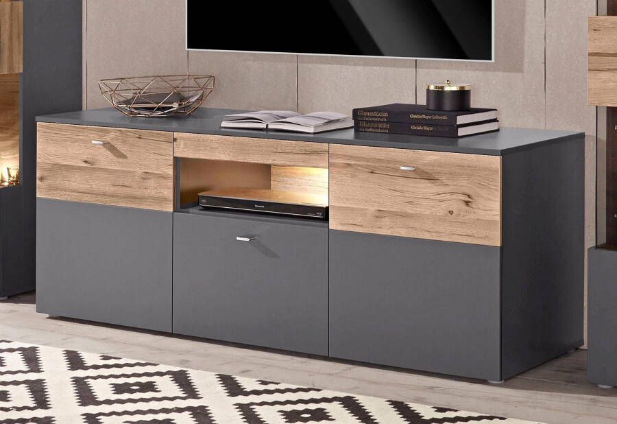 FORTE Tv-meubel Como TV-board LED-verlichting soft close opbergruimte 149 8 59 3 52 cm - Foto 11