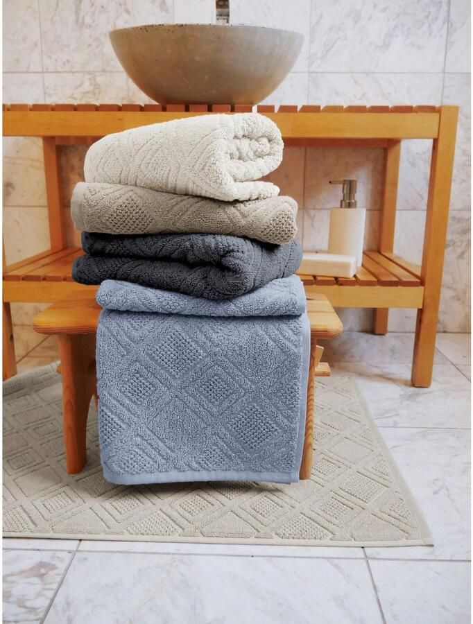 Framsohn frottier Badmat Mozaïek gedessineerd katoen geproduceerd in oostenrijk (1 stuk) - Foto 2