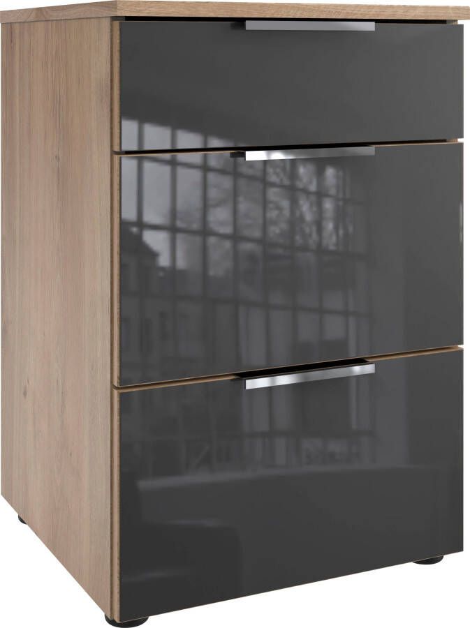 Wimex Nachtkastje Level36 C by fresh to go met glazen elementen aan de voorkant soft-close functie 41 cm breed - Foto 6