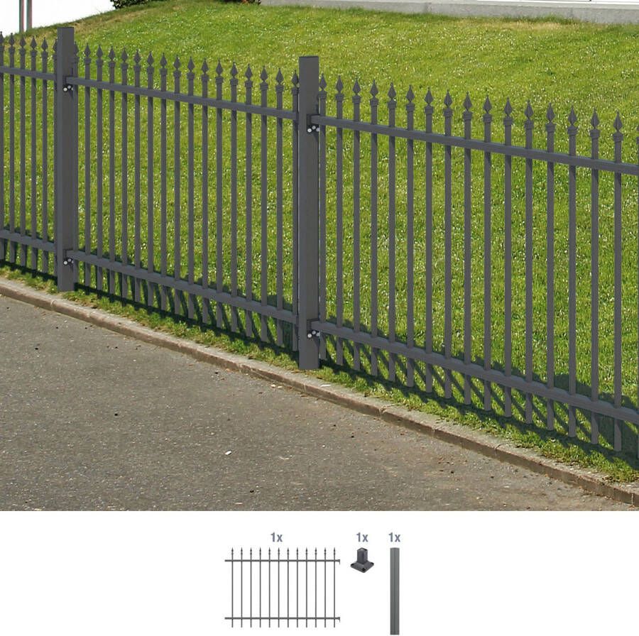 GAH Alberts Metalen hek Uitbreidingsset Chaussee Hoogte: 100 en 120 cm breedte: 200 cm om vast te schroeven - Foto 4
