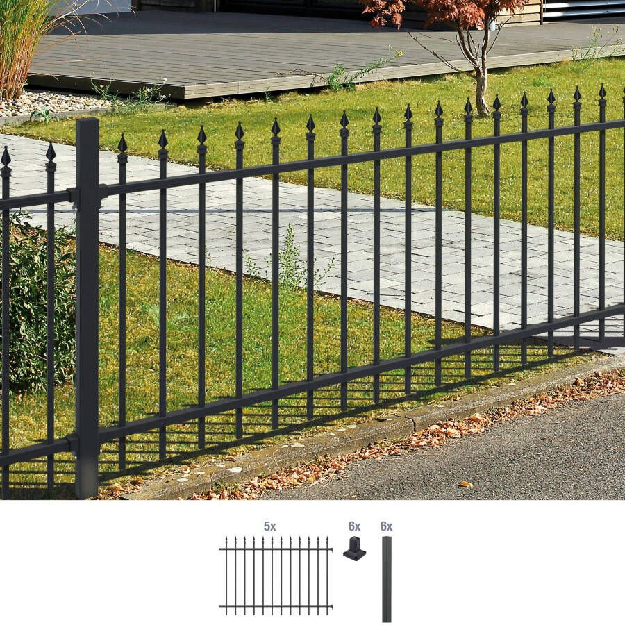GAH Alberts Metalen hek Chaussee Hoogte: 100 en 120 cm totale lengte: 10 m om vast te schroeven (set) - Foto 6