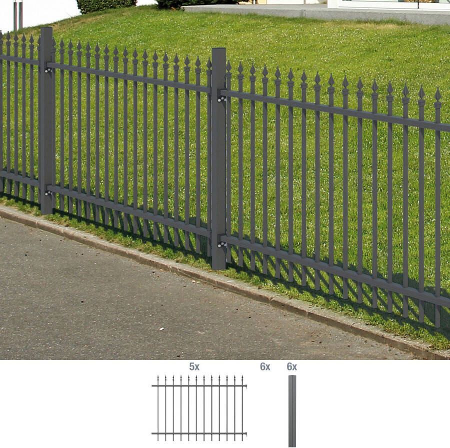 GAH Alberts Metalen hek Chaussee Hoogte: 100 en 120 cm totale lengte: 10 m om vast te schroeven (set)