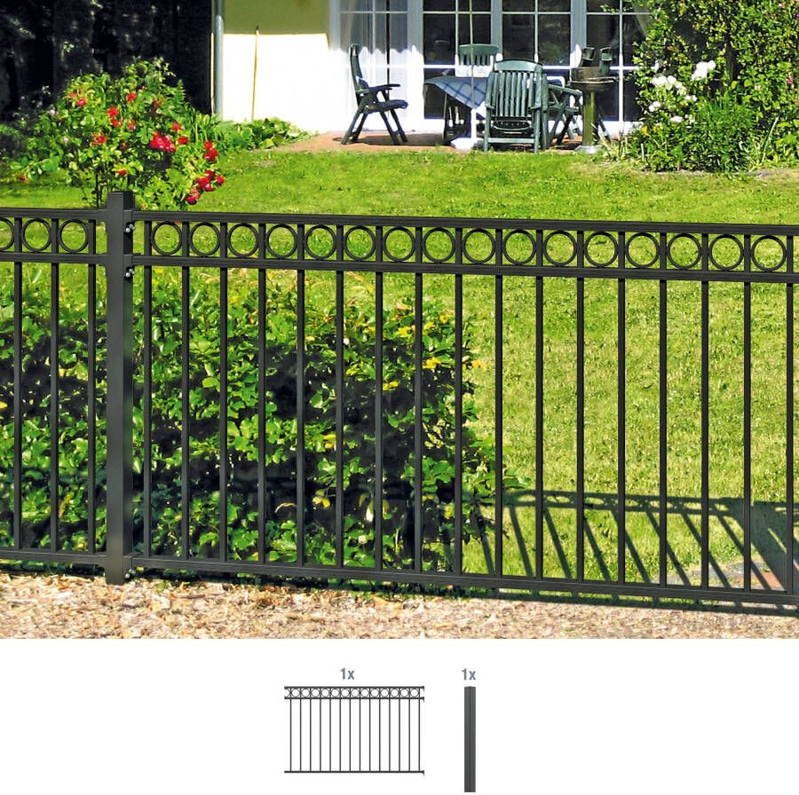 GAH Alberts Metalen hek Uitbreidingsset Circle Hoogte: 100 en 120 cm breedte: 200 cm om in beton te verankeren - Foto 3
