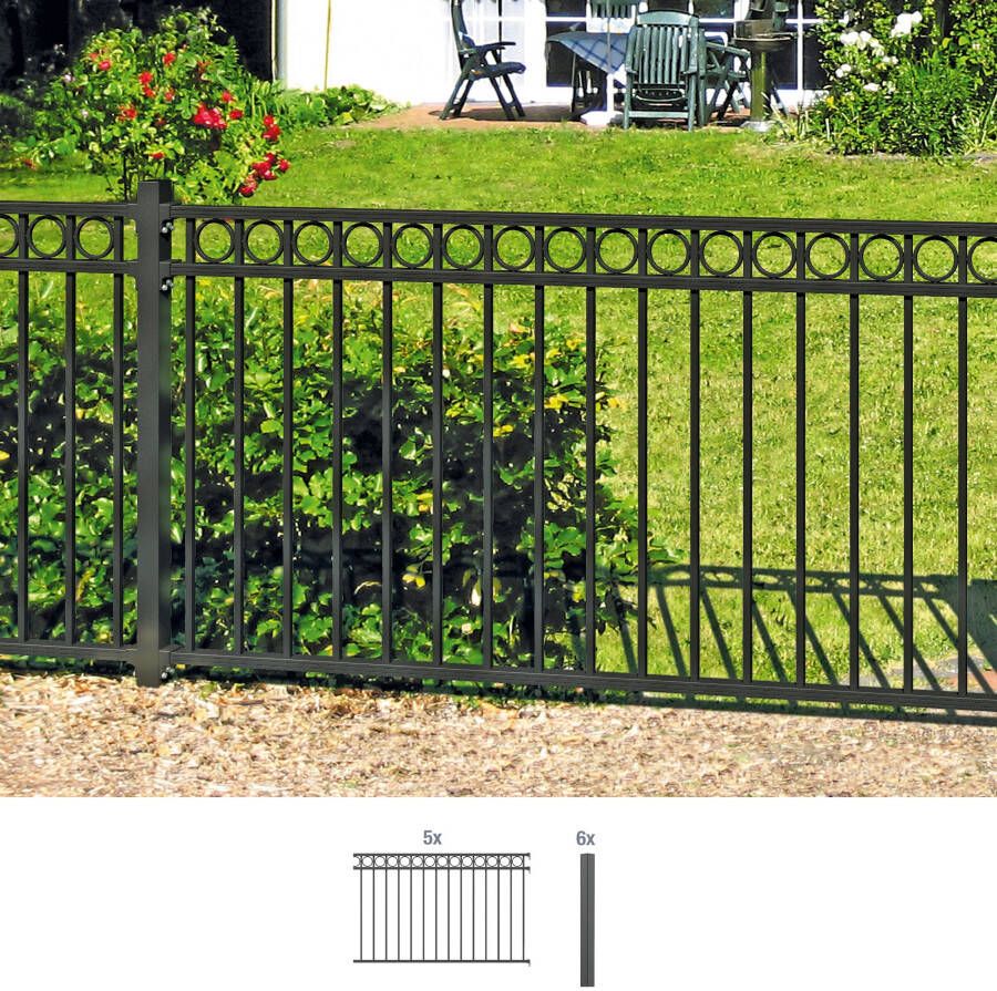 GAH Alberts Metalen hek Circle Hoogte: 100 en 120 cm totale lengte: 10 m voor plaatsing in beton (set) - Foto 3